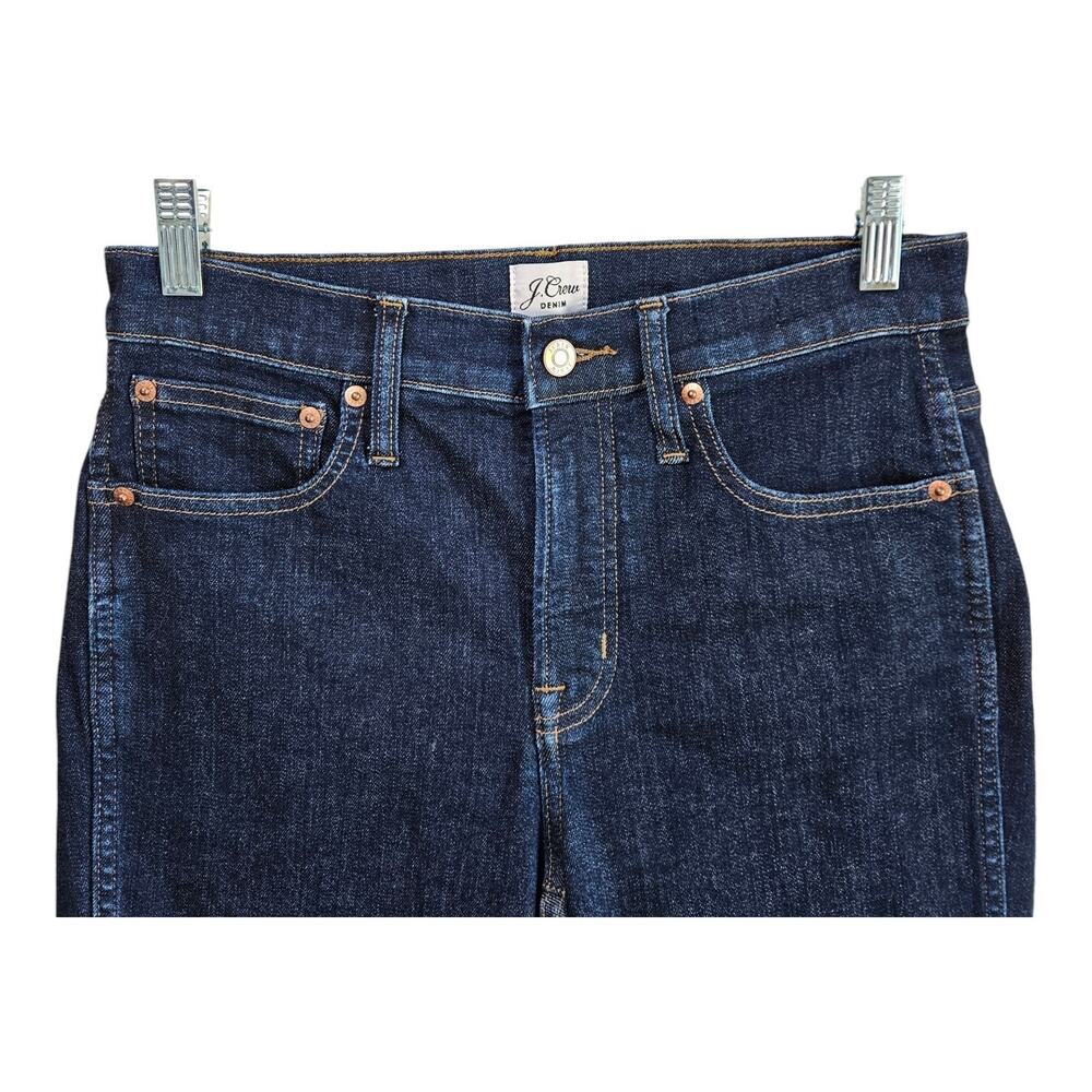 J. CREW Women's Petite 28 28P Vintage Straight Jeans Dark Blue 28 X 25.5 - Picture 2 of 8